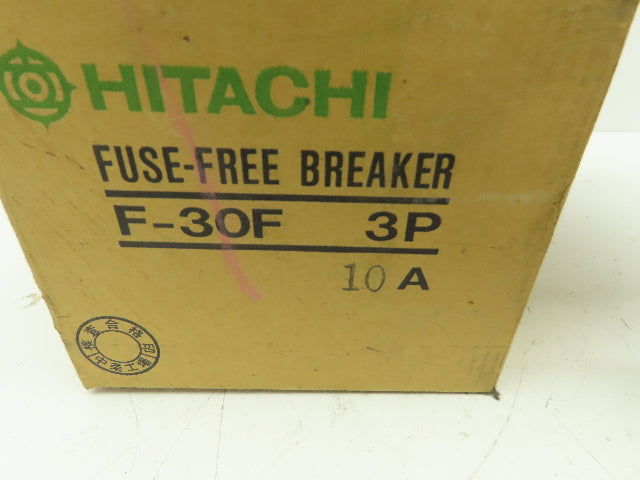 Hitachi F-30F Fuse Free Circuit Breaker 3-Pole 10 Amp 220/460/600VAC
