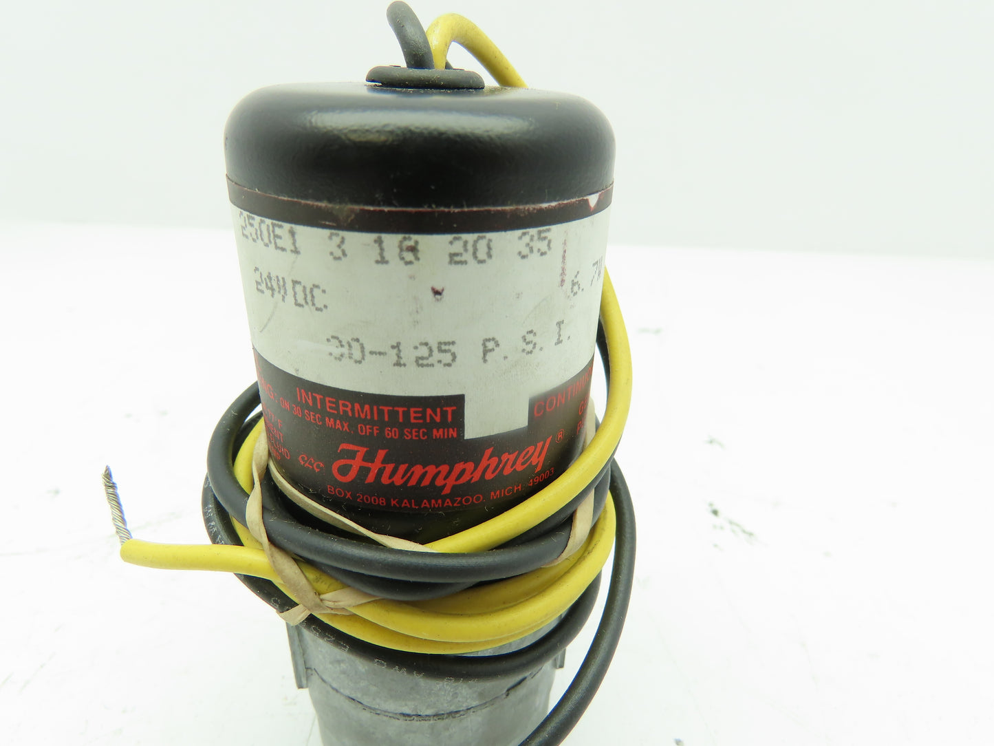 Humphrey 250E1 3 10 20 35 FLY Pneumatic Directional Air Valve 24V 3-Port 1/4"NPT