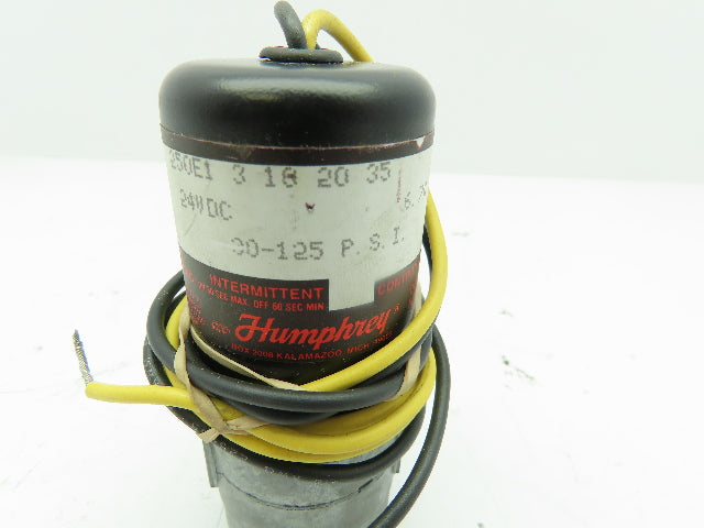 Humphrey 250E1 3 10 20 35 FLY Pneumatic Directional Air Valve 24V 3-Port 1/4"NPT