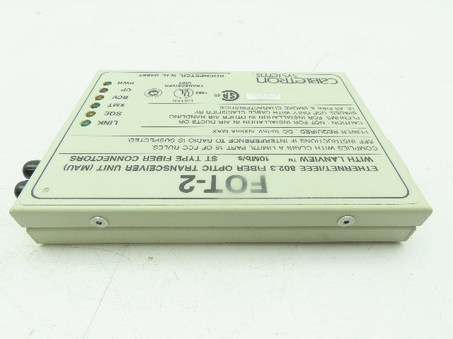 Cabletron FOT-2 Fiber Optic Transceiver Unit MAU Ethernet IEEE 802.3 10Mb/s
