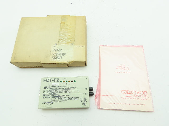 Cabletron FOT-F2 Fiber Optic Transceiver Ethernet IEEE 802.3 FOIRL MAU 100Mbs