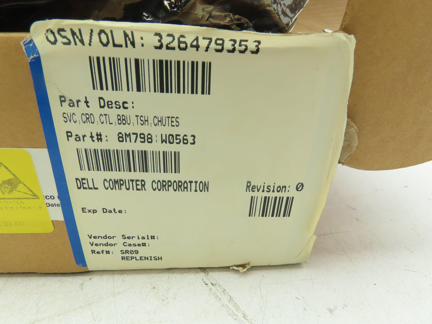 Dell D080066-0-DEL RAID Controller Card 8M798 SVS CRD CTL BBU TSH CHUTES