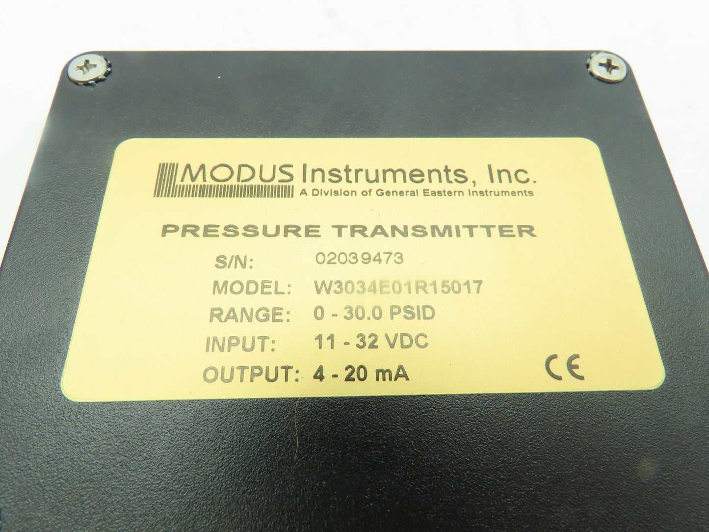 Modus W30-34E1R-15-017 W30-36E1R-15-017 Pressure Transmitter 30PSI 11-32 VDC