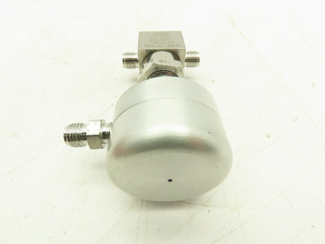 Parker 4A-P4K-11AC-SS Stainless Pneumatic Bellows Shut-Off Valve NC 1/4" Ports