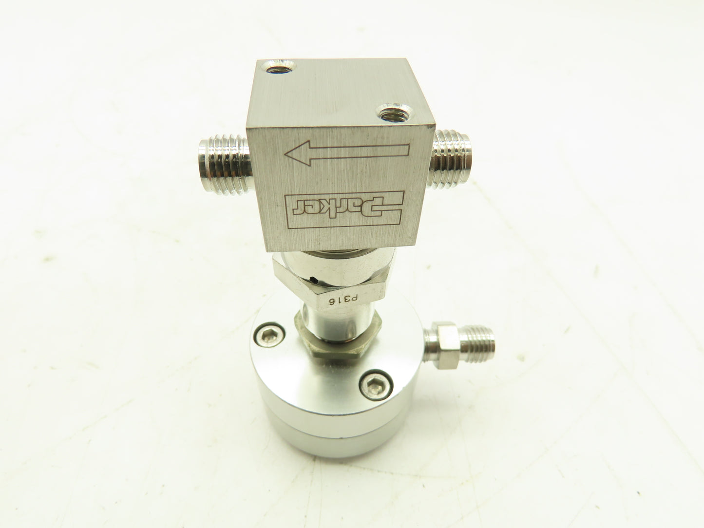 Parker 4A-P4K-11AC-SS Stainless Pneumatic Bellows Shut-Off Valve NC 1/4" Ports