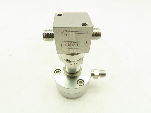 Parker 4A-P4K-11AC-SS Stainless Pneumatic Bellows Shut-Off Valve NC 1/4" Ports