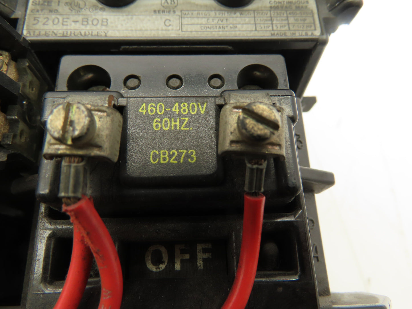 Allen Bradley 520E-BOB Multi-Speed Starter Sz 1 3-Pole 27A 460-480V Coil Ser C