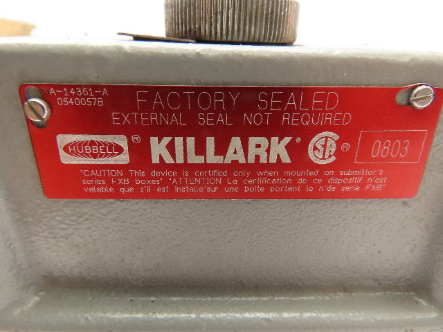 Killark FXCS-0B24-RL Red Pilot Light Indicator For Hazardous Location 125V Max