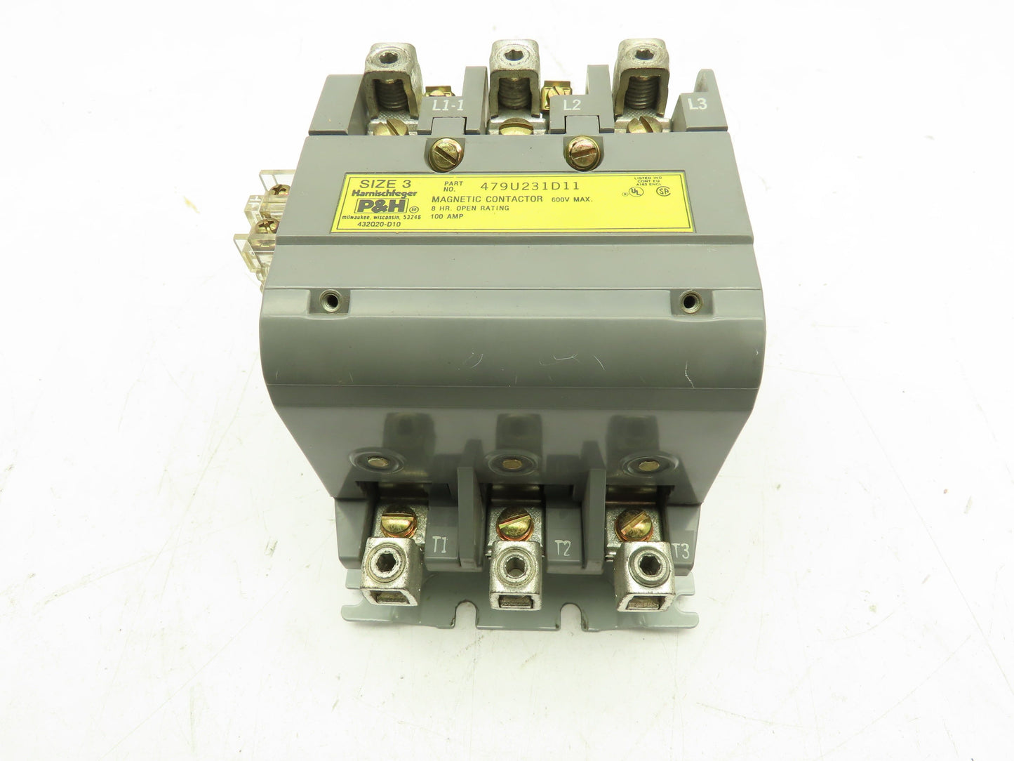 Harnischfeger 479U231D11 Contactor Starter Sz3 3-Pole 120V/240V Multi Volt Coil