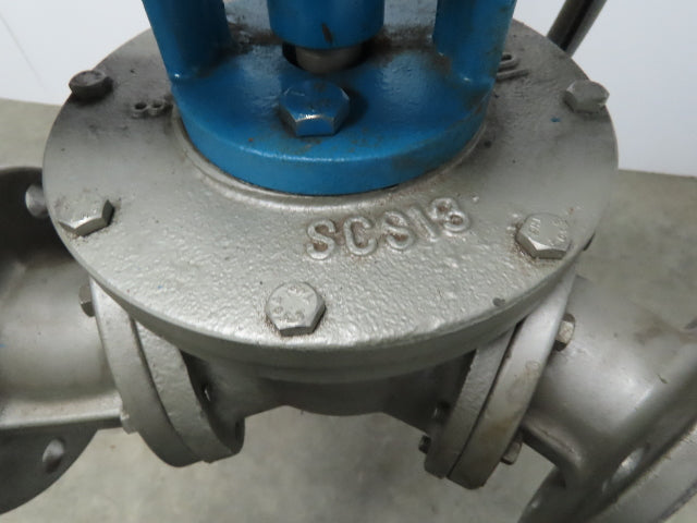 Chicago Valves 3" Flanged 3-Way Ball Valve With Pneumatic Actuator