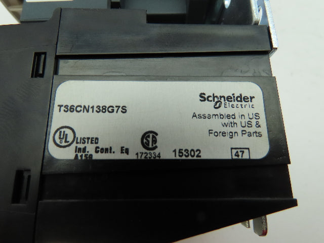 Square D T36CN138G7S Motor Logic 3-Pole Sz 1 Open Starter 120V Coil SSOLR 00B