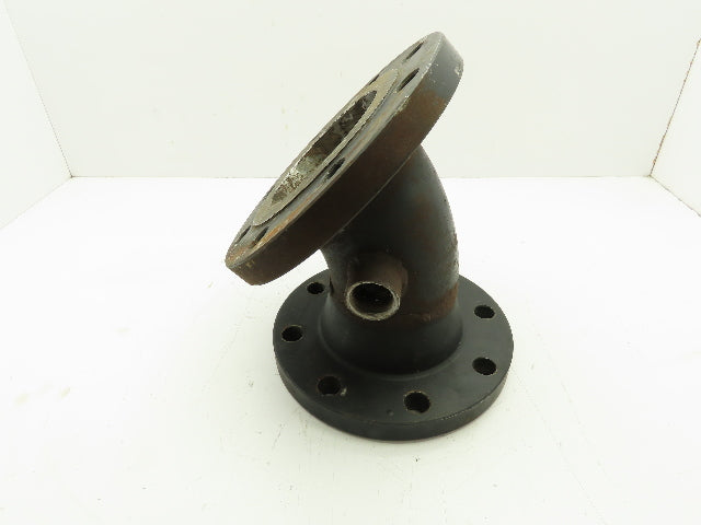 RNG #150 Cast Iron Flanged 4" x 4.5" Pipe Fitting 45 Deg Elbow 8-Bolt Flange