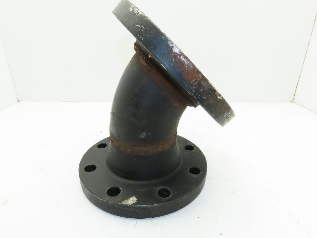 RNG #150 Cast Iron Flanged 4" x 4.5" Pipe Fitting 45 Deg Elbow 8-Bolt Flange