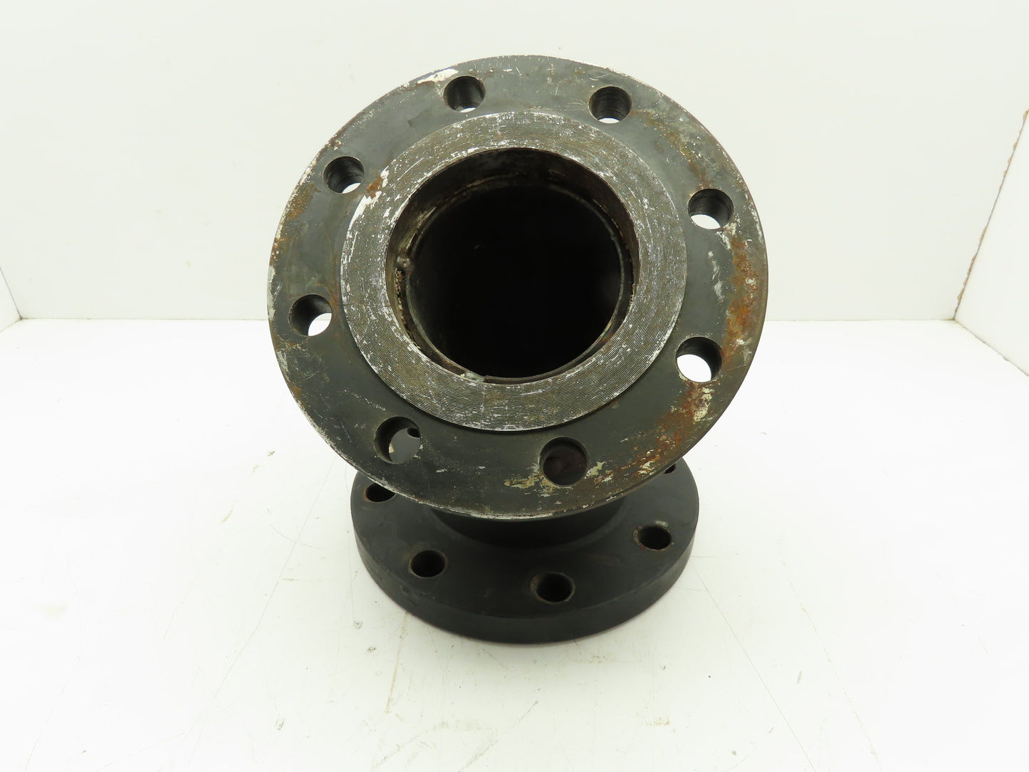 RNG #150 Cast Iron Flanged 4" x 4.5" Pipe Fitting 45 Deg Elbow 8-Bolt Flange