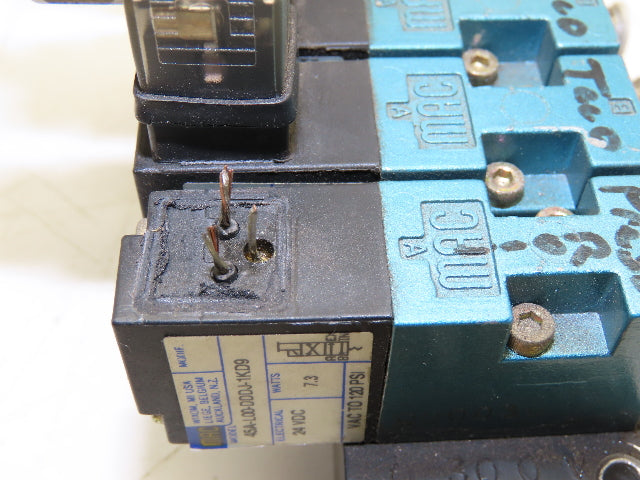 MAC 45A-L00-DDDJ-1KD9 Pneumatic Solenoid Valve Assy. w/Circuit Bar 24V 120PSI