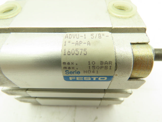 FESTO ADVU-1 5/8"-1"-AP-A Compact Pneumatic Cylinder 150PSI 1"Stroke 1-5/8"Bore