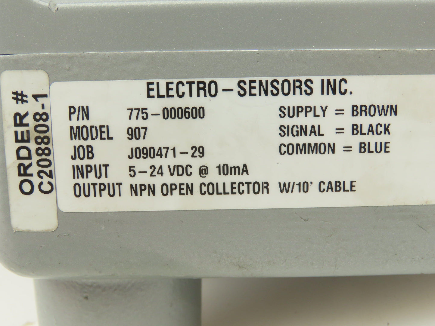 ELECTRO Model 907 Hall Effect Digital Speed Sensor 24VDC For Hazardous Location