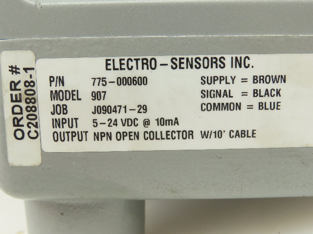 ELECTRO Model 907 Hall Effect Digital Speed Sensor 24VDC For Hazardous Location