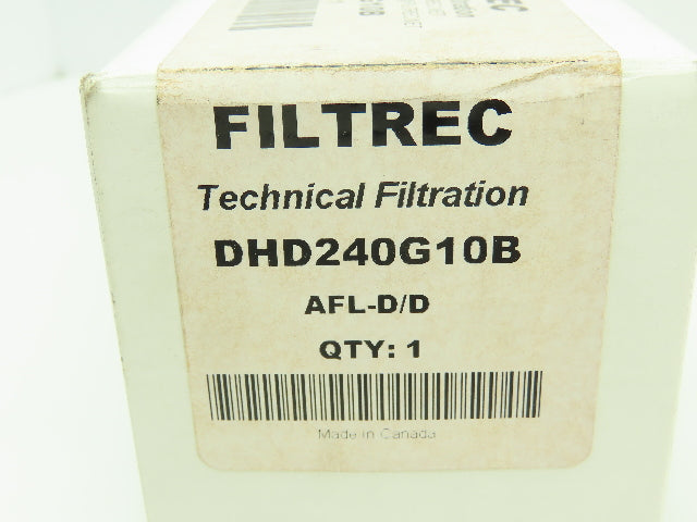 Filtrec DHD240G10B Hyd. Filter Element 10 Micron 1.3"ID 2.7"OD 6"L DHD240H10B