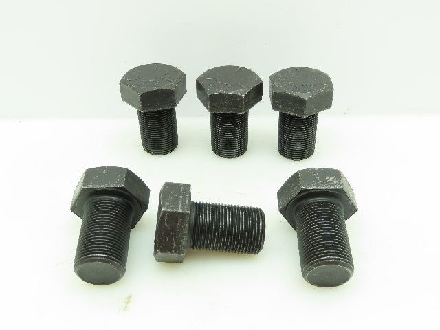 JH Steel Hex Head Black Bolt 1-3/4"L 1-1/4"Dia Thread Sz 12 Grade 5 LOT OF 6