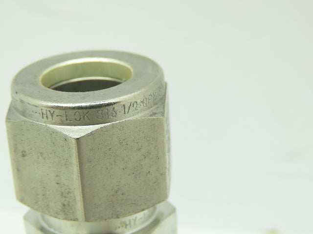 Hy-Lok Stainless Male Connector Compression Fitting 1/2" Tube 3/8" NPT LOT OF 6