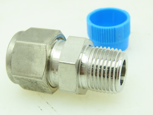 Hy-Lok Stainless Male Connector Compression Fitting 1/2" Tube 3/8" NPT LOT OF 6