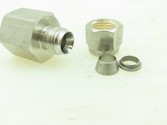 Hy-Lok Stainless Female Compression Connector 1/4" Tube 1/4" NPT LOT OF 10