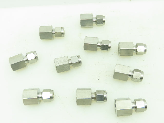 Hy-Lok Stainless Female Compression Connector 1/4" Tube 1/4" NPT LOT OF 10