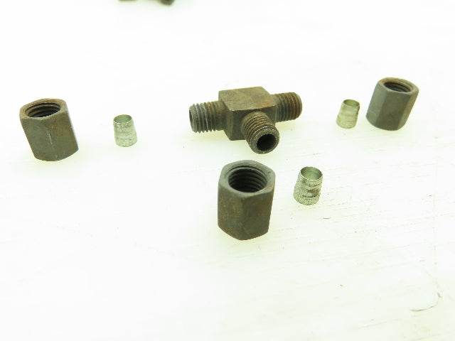 Voss Steel Flareless Metric Union Tee Compression Fitting 4mm Tube LOT OF 10