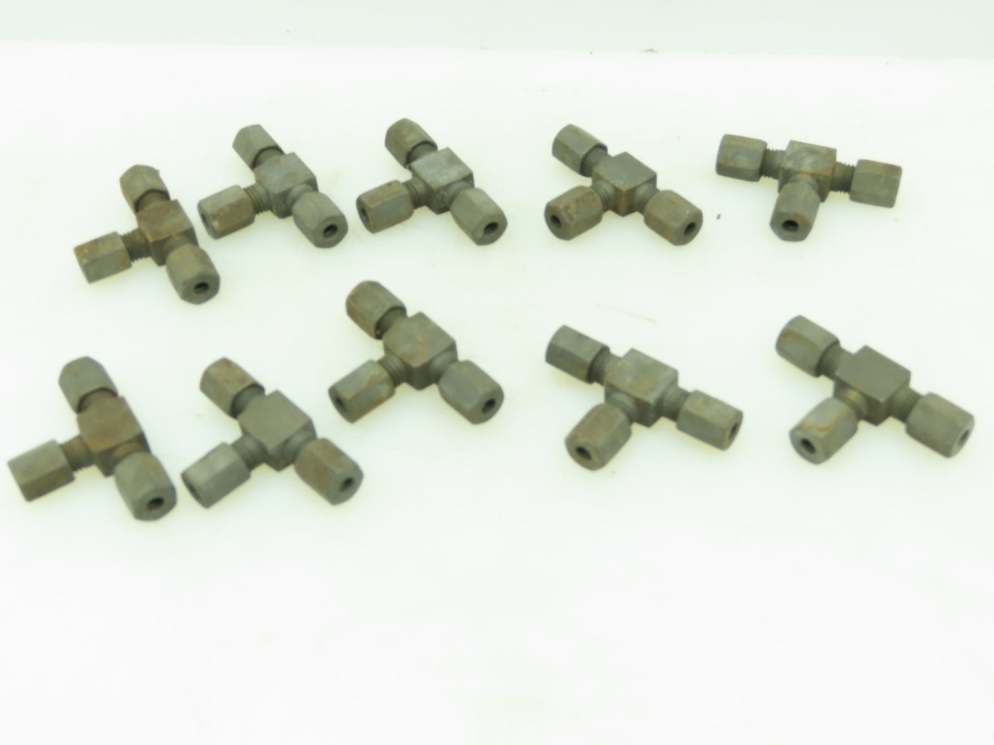 Voss Steel Flareless Metric Union Tee Compression Fitting 4mm Tube LOT OF 10