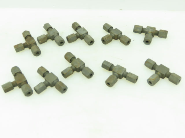 Voss Steel Flareless Metric Union Tee Compression Fitting 4mm Tube LOT OF 10