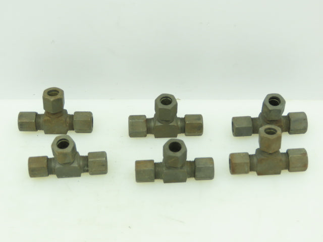 VOSS Steel Flareless Metric Union Tee Compression Fitting 8mm Tube LOT OF 6