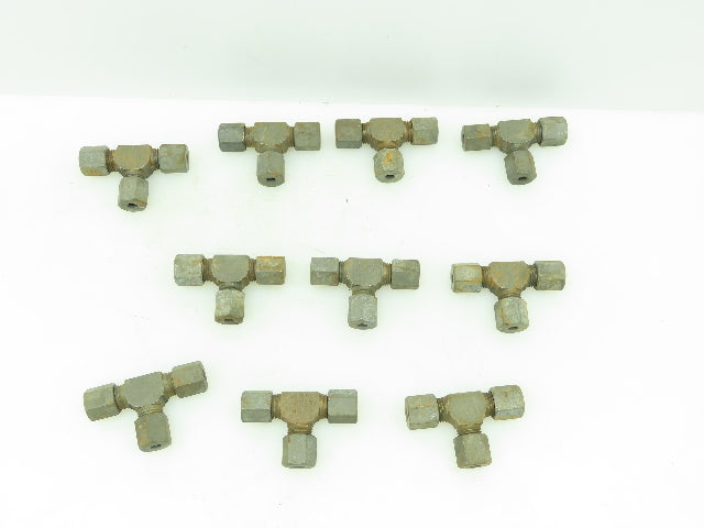 VOSS Steel Flareless Metric Union Tee Compression Fitting 6mm Tube LOT OF 10