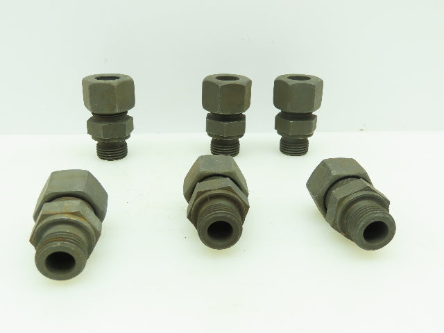 VOSS Steel Flareless Metric Straight Male Connector 16mm Tube 1/2 BSPP Lot of 6