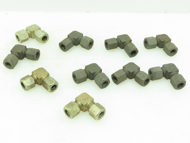 VOSS LL8 Steel Flareless Metric 90° Union Compression Elbow 8mm Tube LOT OF 10
