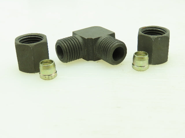 VOSS S6 Steel Flareless Metric 90° Union Compression Elbow 6mm Tube LOT of 10