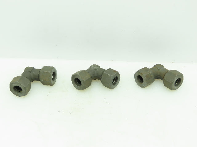 VOSS S16 Steel Flareless Metric 90° Union Compression Elbow 16mm Tube LOT of 3