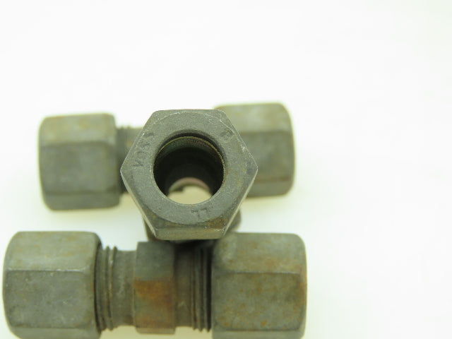 VOSS Steel Flareless Metric Straight Union Compression Fitting 8mm Tube LOT OF 6