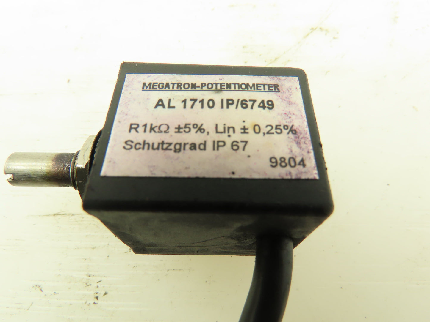 Megatron 1710 IP/6749 Potentiometer R1k +5% Lin +0,25% Schutzgrad IP 67 9804