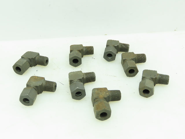 VOSS L8 Steel Flareless 90° Male Compression Elbow 8mm Tube x 1/4 BSPT Lot of 8