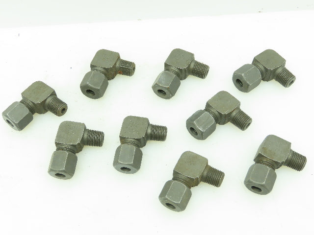 VOSS S8 Steel Flareless 90° Male Compression Elbow 8mm Tube x 1/4 BSPT Lot of 9