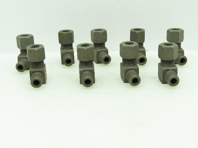 VOSS Steel Flareless 90° Male Compression Elbow 10mm Tube x 1/4" BSPT Lot of 9