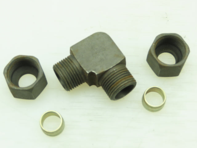 VOSS S12 Steel Flareless 90° Metric Union Compression Elbow 12mm Tube Lot of 5