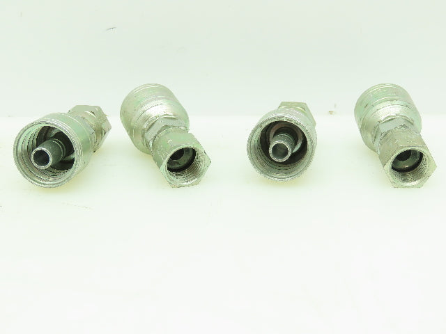 Female 37° Swivel Hydraulic Crimp SAE-6 3/8" JIC x 3/8" Hose ID Lot of 4