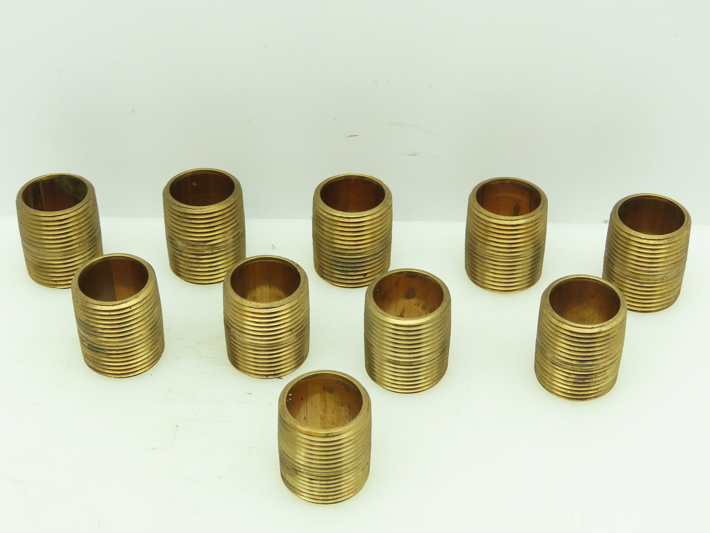 Sch 40 Red Brass Threaded Pipe Nipple 1" NPT x Close 1-1/2" Length LOT OF 10