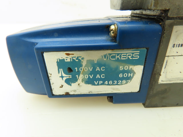 Vicker DG4V-3-6C-W-T-10-JA-S310 Hyd Directional Control Solenoid Valve 100V Coil