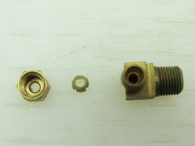 Brass Compression 90° Male Elbow Connector 1/8" Tube x 1/8" NPT Lot of 18