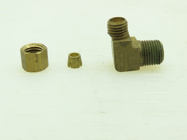 Brass Compression 90° Male Elbow Connector 1/8" Tube x 1/8" NPT Lot of 18