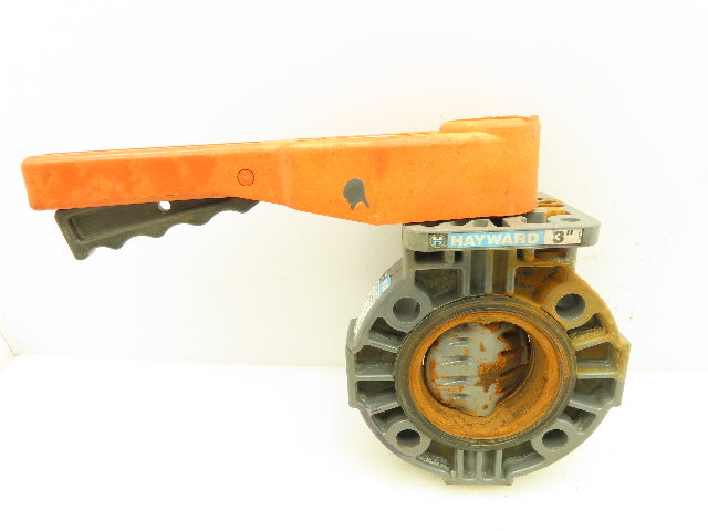 Hayward 3" PVC Butterfly Valve 150 PSI EPDM 4-Bolt 12" Lever BY Series