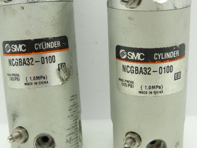 SMC NCGBA32-0100 Numatic Double Acting Cylinder 1-1/4"Bore 1"Stroke LOT OF 2